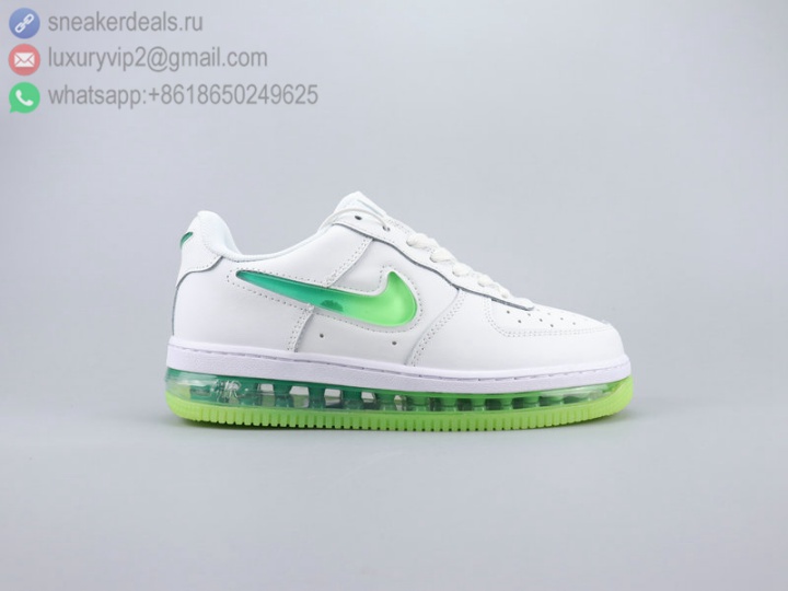 NIKE AIR FORCE 1 '07 SE PRM CANDY GREEN CLEAR UNISEX LEATHER SKATE SHOES